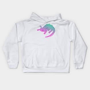 Turquoise Gradient Axolotl Kids Hoodie